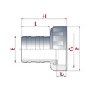 PVC hadicová prípojka s maticou 1½" IG x 40 mm-0