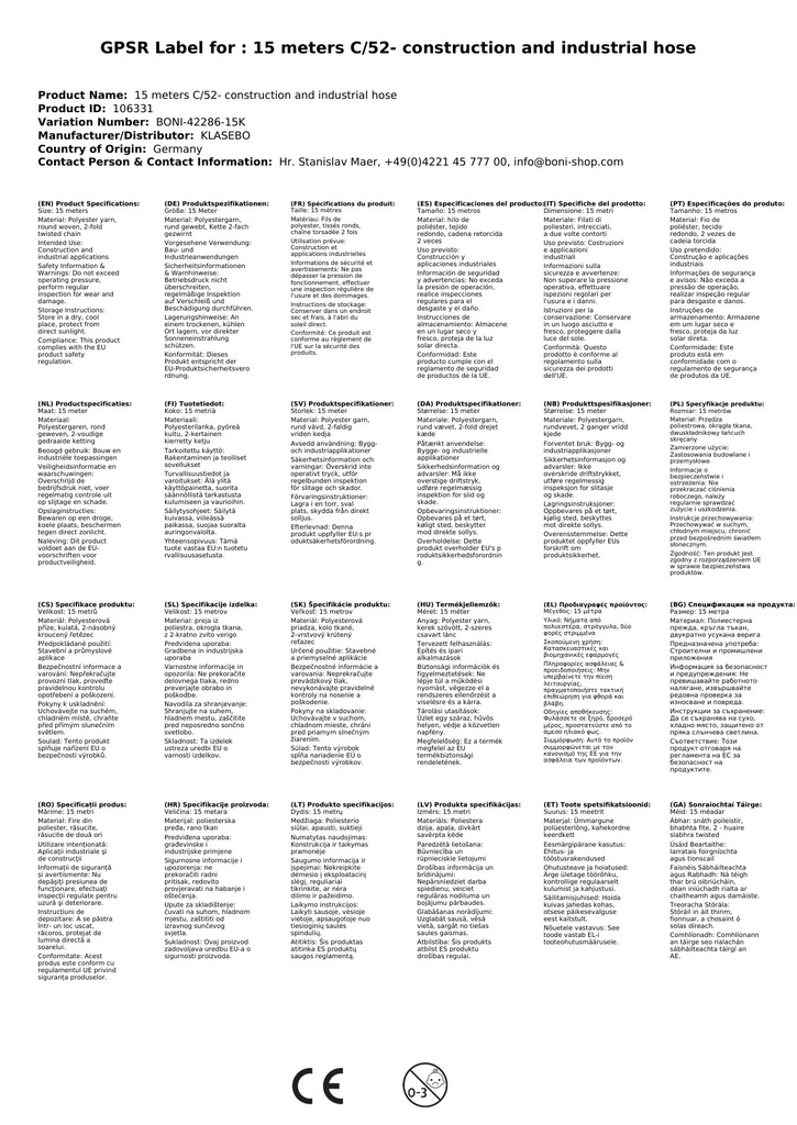 15 metrov C/52- stavebná a priemyselná hadica-1