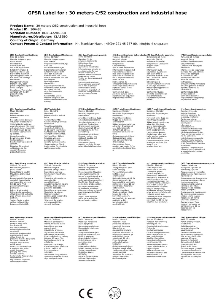 30 metrov C/52- stavebná a priemyselná hadica-1