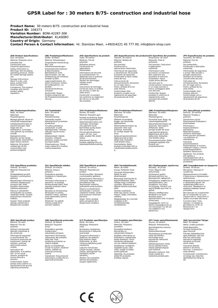 30 metrov B/75- stavebná a priemyselná hadica-1