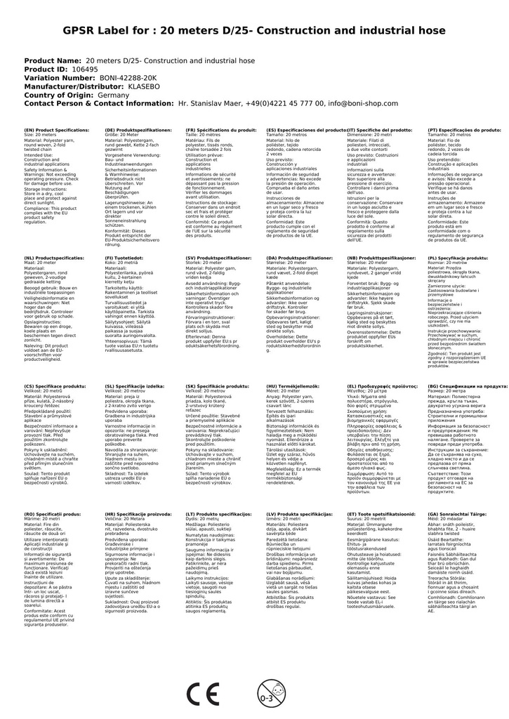 20 metrov D/25- stavebná a priemyselná hadica-1