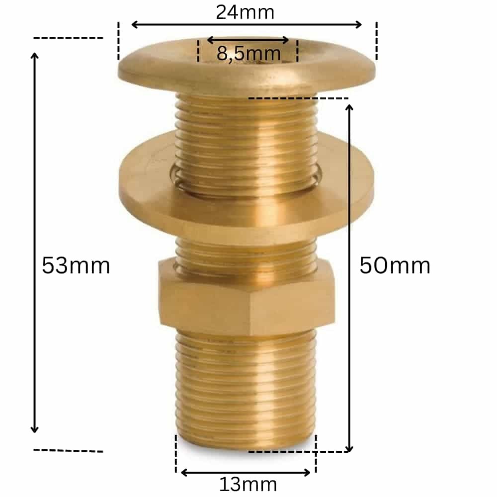 Závitová tvarovka mosadzná priechodná skrutkovacia spojka 1/4" AG-2