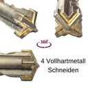 Vrták do kladiva pre SDS-PLUS 4-rezač Ø 20,0mm x 210mm dĺžka-1