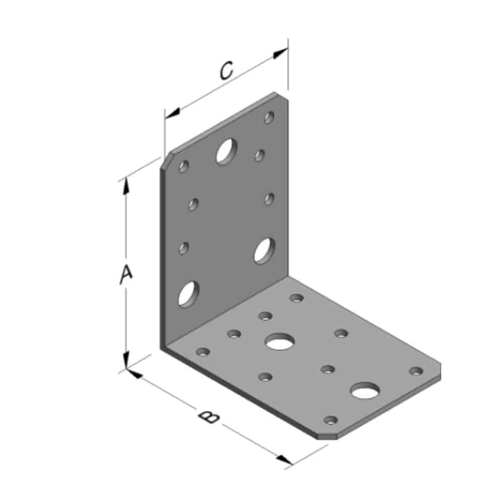 Angle connector 88 x 88 x 65 x 2.5 mm without rib-0