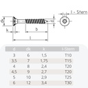 Skrutky do drevotriesky 6,0 x 240 mm 100 kusov s I-hviezdou, zapustenou hlavou, čiastočným závitom a frézovacími rebrami pod hlavou-0