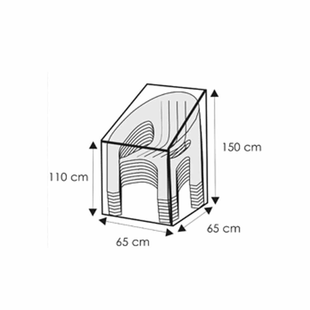 Ochranný obal transparentný stohovateľná stolička, cca 65x65x110/150-0