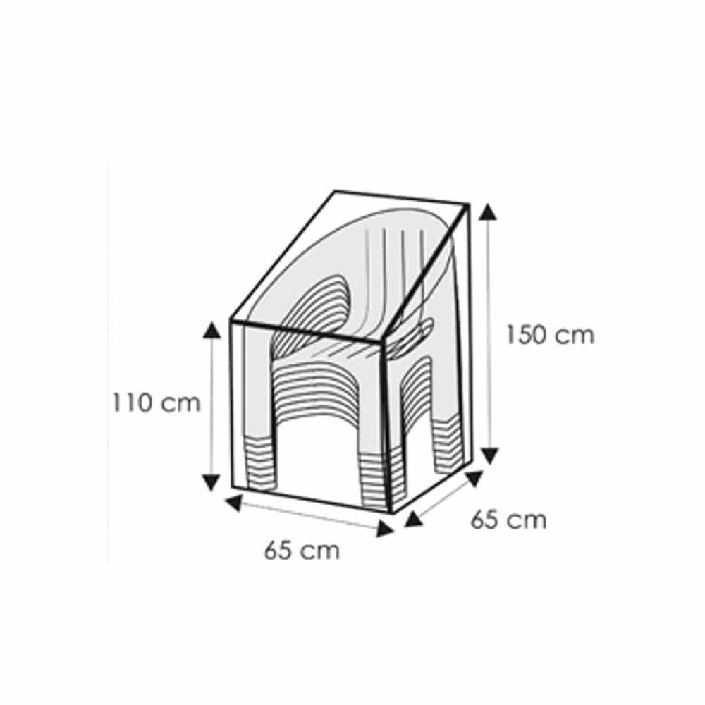 Priehľadný ochranný obal na stohovateľné kreslo, cca 65x65x110/150-0