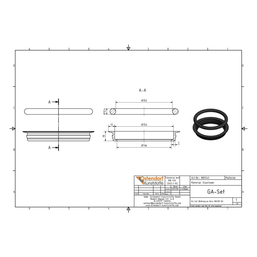 GA-Set / Dvojité tesnenia na liatinu DN/OD 160-1