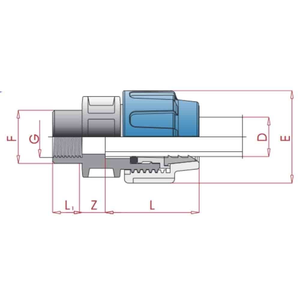 PP PE Rúrková spojka Spojka IG 20 x 1/2"-4