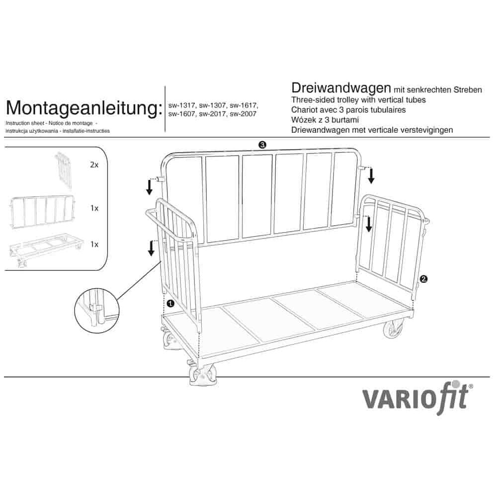 Vzperná trojstranná vozíka 1200 kg Typ M (EV)-0