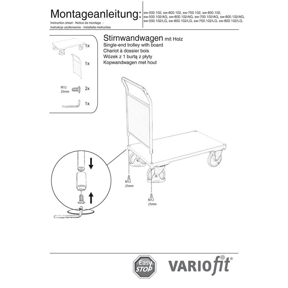 Čelný vozík 400 kg Typ S + EasySTOP-0