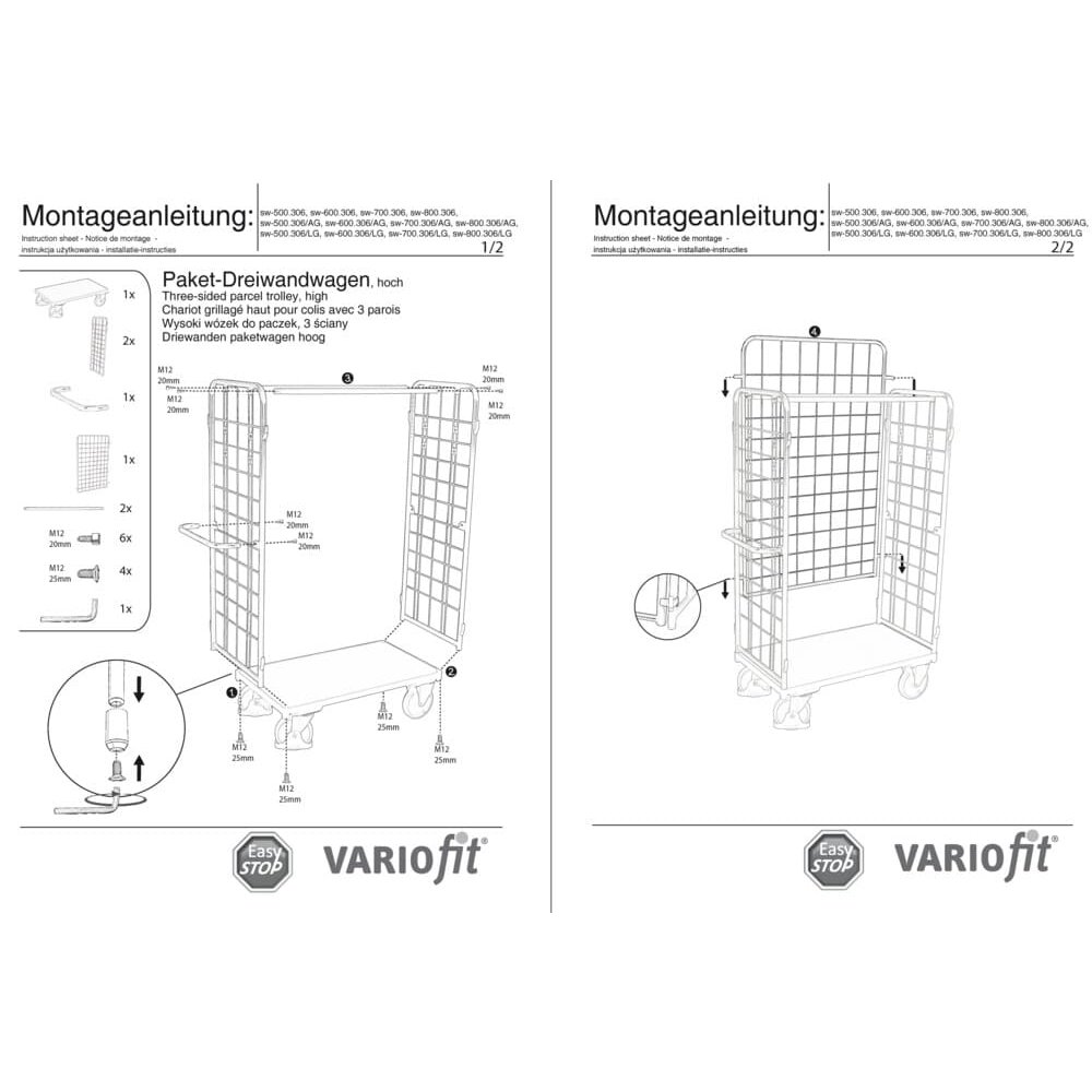 Balík trojstenový vozík vysoký Typ S + EasySTOP-1