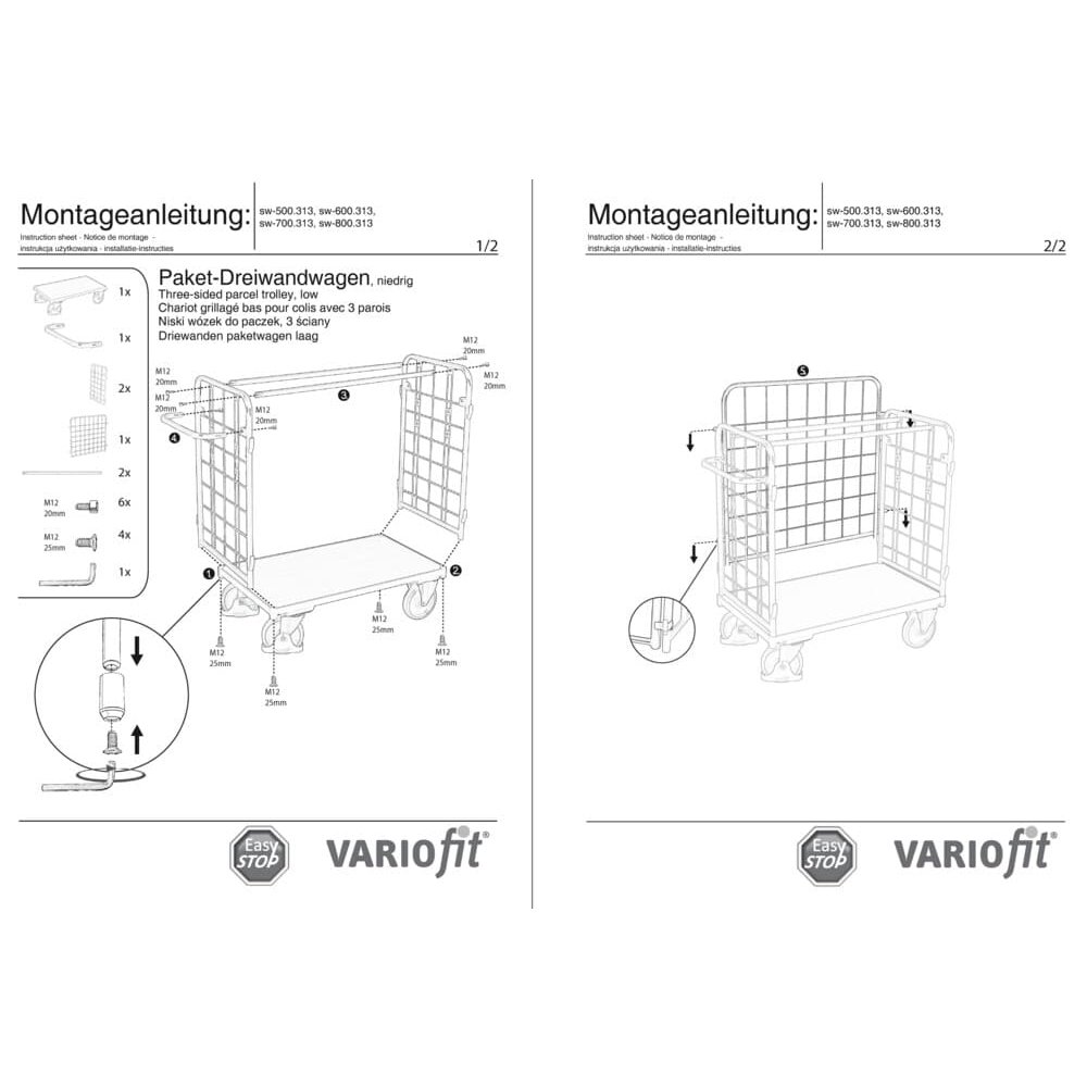 Paket-Dreiwandwagen nízky typ S + EasySTOP-0