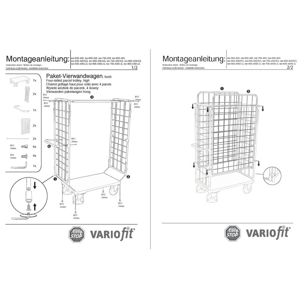 Balíček Vysoký vozík so štyrmi stenami Typ S + EasySTOP-1