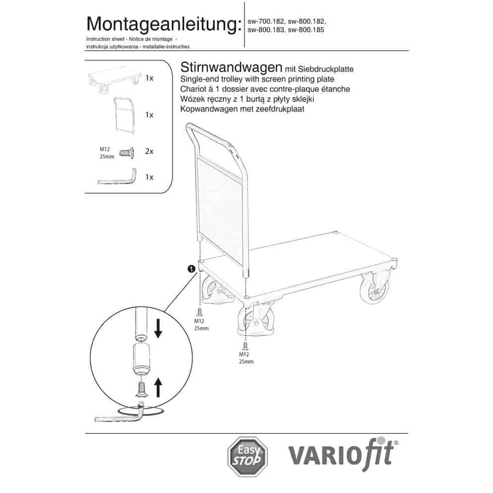 Čelný vozík 1000 kg Typ S + EasySTOP-0