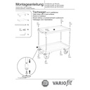 Veľký stolový vozík s 2 poschodiami, okraj vane 40 mm vysoký + EasySTOP-1