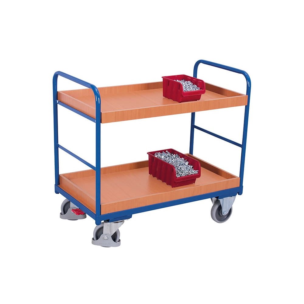 Vozík na poschodia s 2 táckami 250 kg nosnosť Typ XL + EasySTOP-0