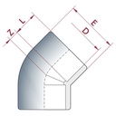 PVC-U 45° koleno objímka 25 mm PN16-0