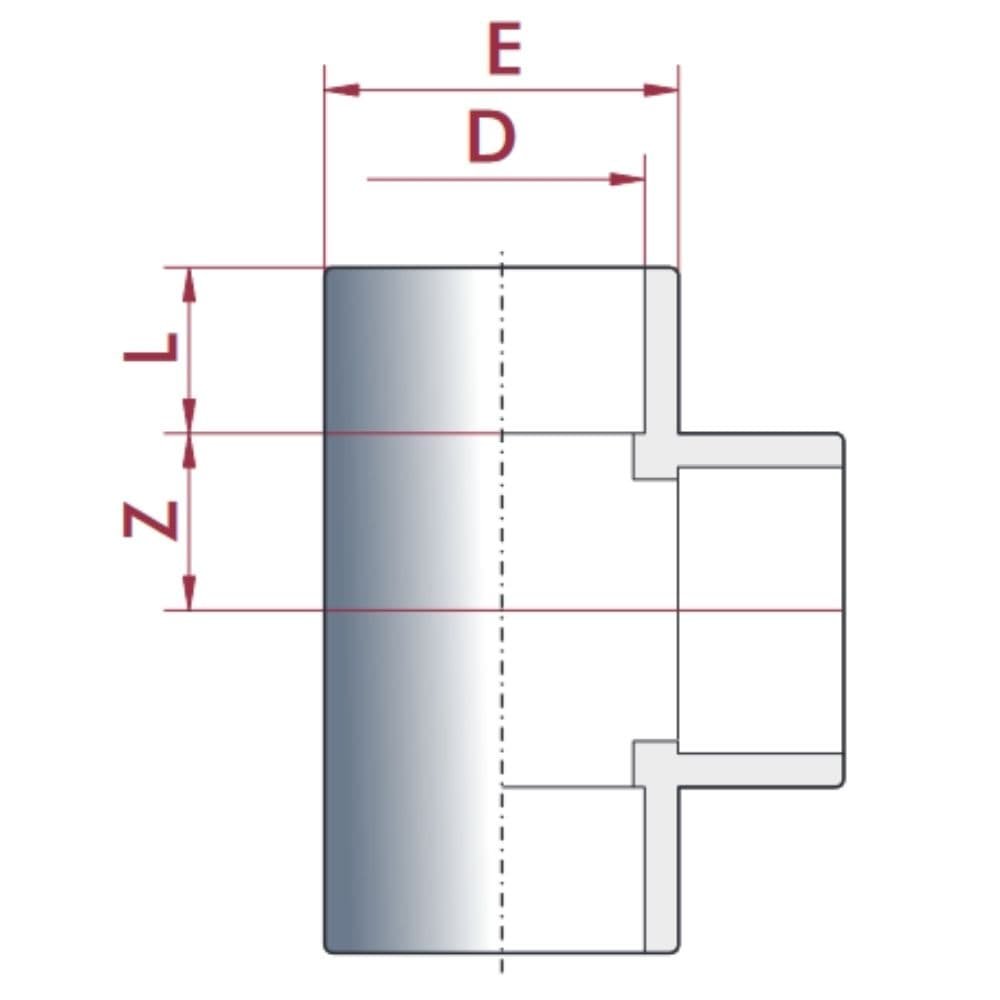 PVC-U T-kus objímka 20 mm PN16-0