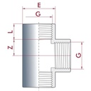 PVC-U T-kus IG 1 1/2" PN10-0