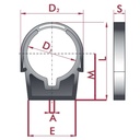 PVC-U svorka na potrubie s oblúkom 63 mm-0