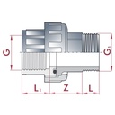 PVC - U Verschraubung IG x AG 1 1/4"-1