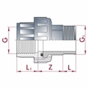 PVC - U Verschraubung IG x AG 1 1/2"-1