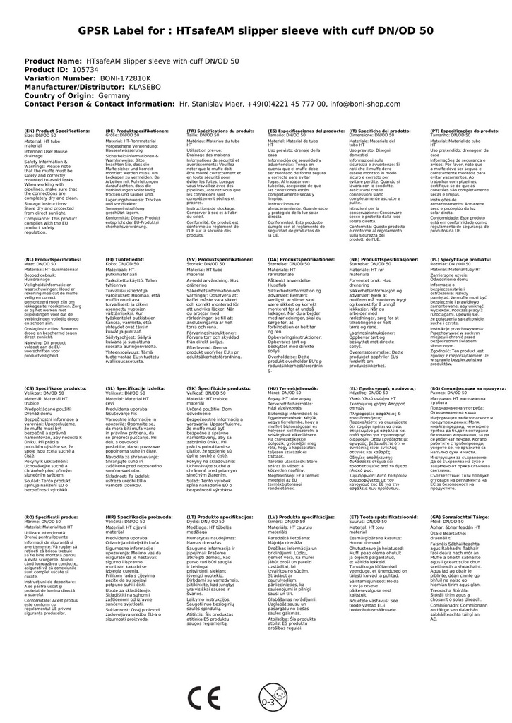 HTsafeAM nasúvacia spojka s manžetou DN/OD 50-2