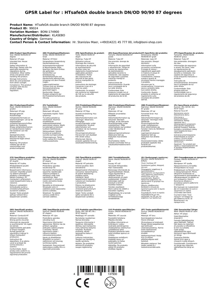 HTsafeDA Dvojitá odbočka DN/OD 90/90/90 87 stupňov-2