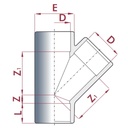 PVC - U 45° T-kus objímka 63 mm PN10-0