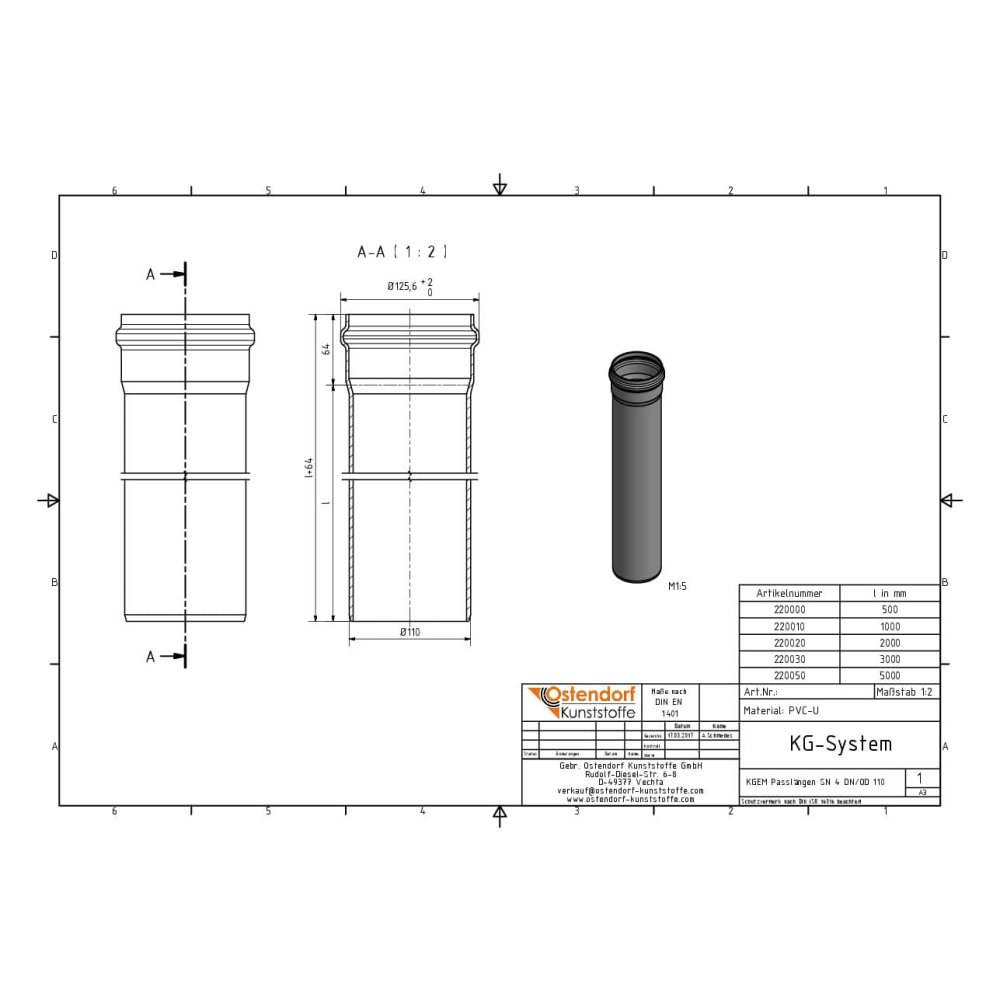 KGEM Rúra SN 4 Coex DN/OD 110 x 1000 mm-1