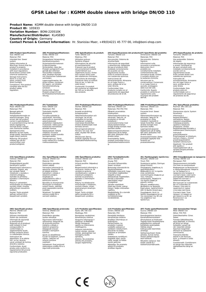 KGMM Dvojitá spojka s mostíkom DN/OD 110-3