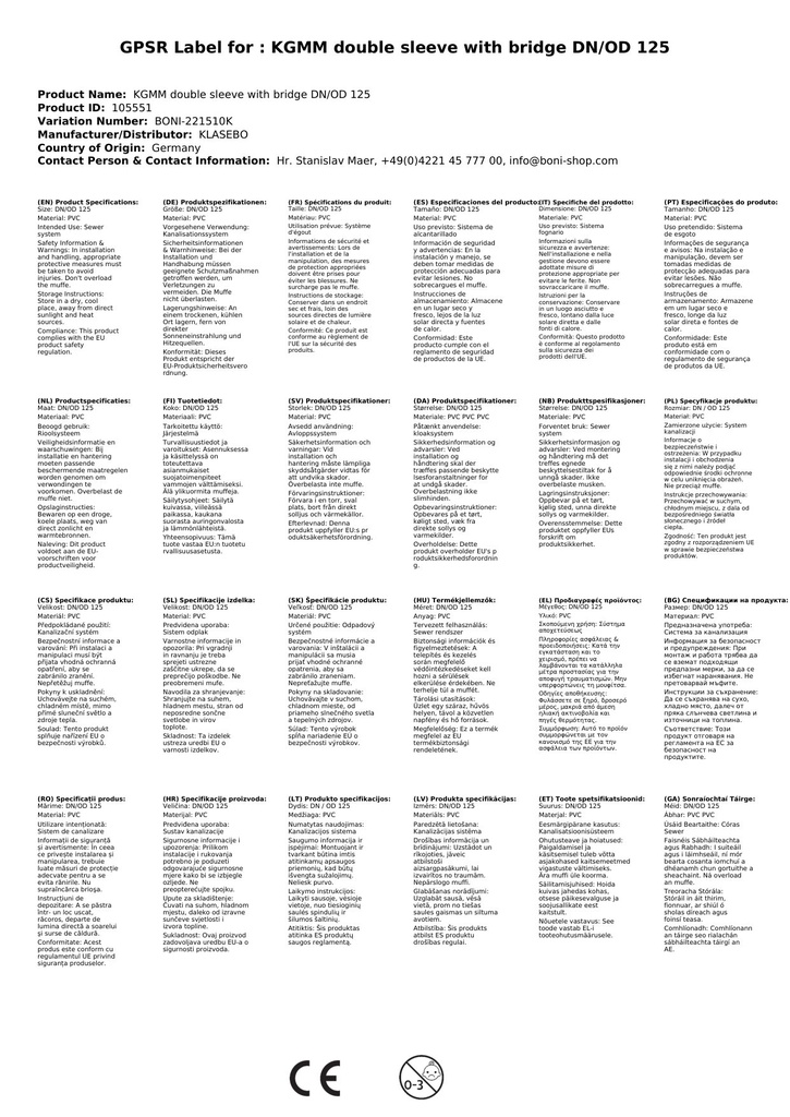 KGMM Dvojitá spojka s mostíkom DN/OD 125-3