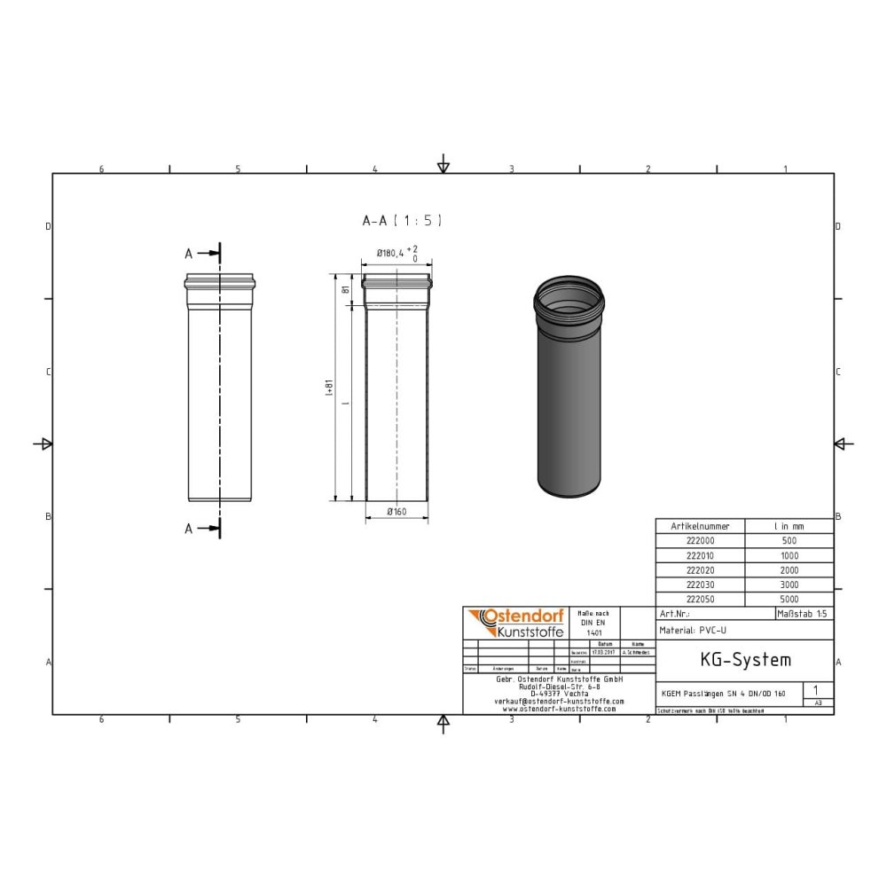 KGEM Rúra SN 4 DN/OD 160 x 1000 mm-1