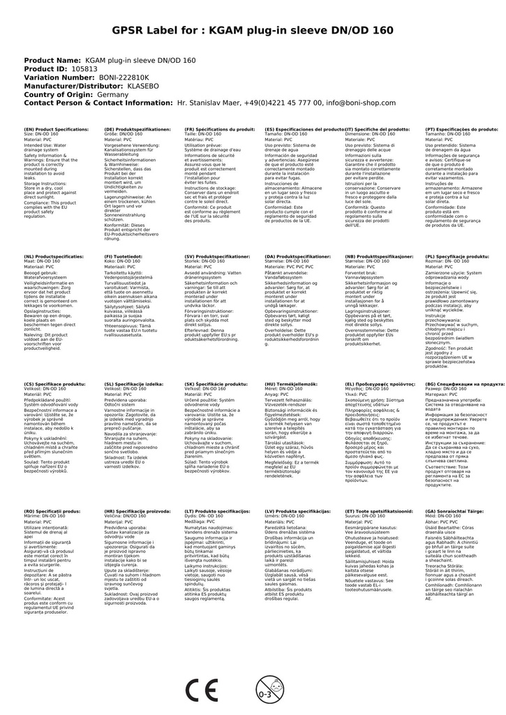 KGAM Nástavná spojka DN/OD 160-3