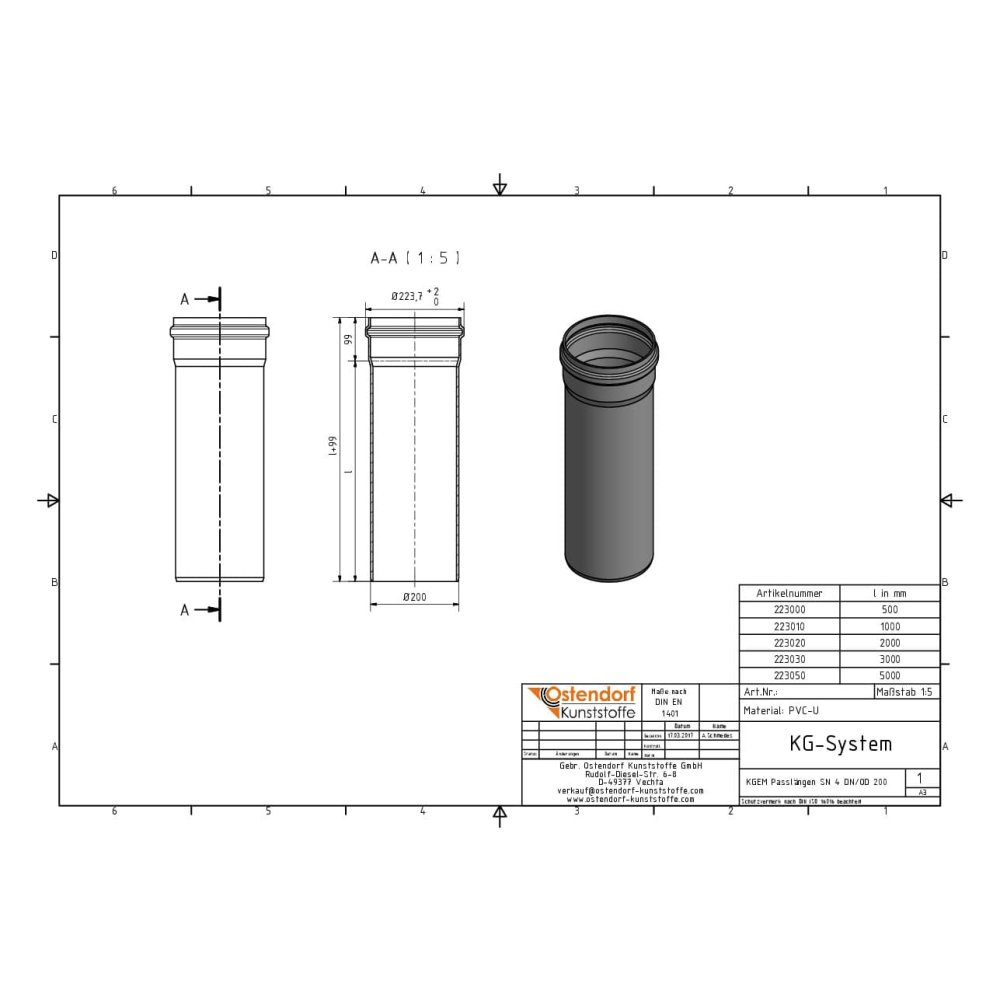 KGEM rúrka SN 4 DN/OD 200 x 1000 mm-1