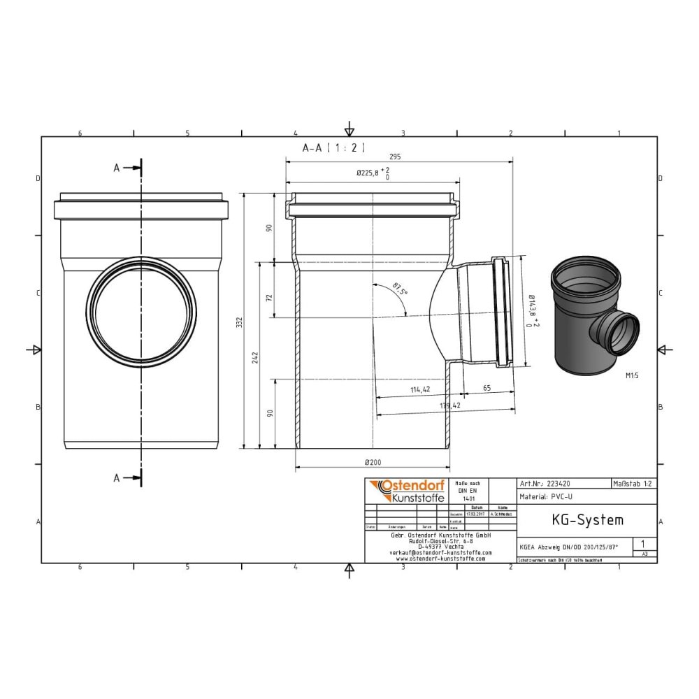 KGEA odbočka DN/OD 200/125 87 stupňov-0