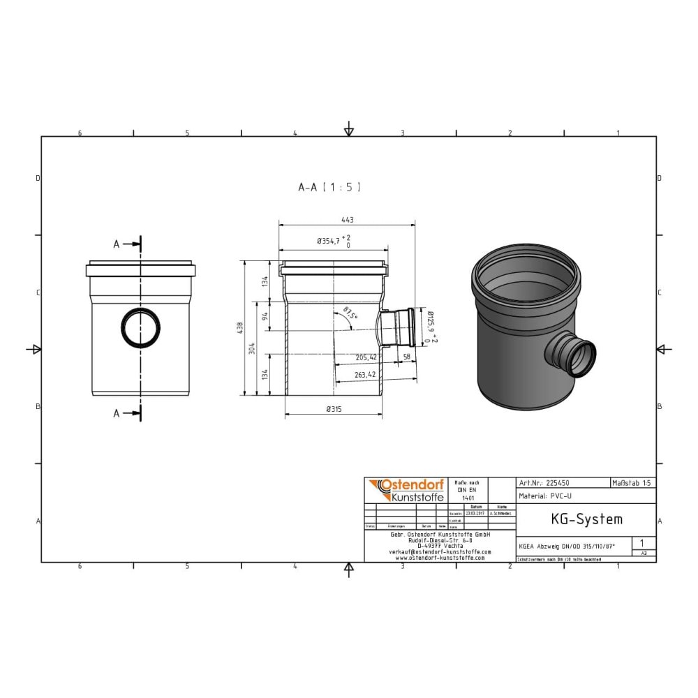 KGEA odbočka DN/OD 315/110 87 stupňov-2