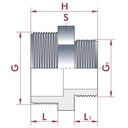 PVC - U redukovaný dvojitý závit AG 2 1/2" x 1 1/4"-0