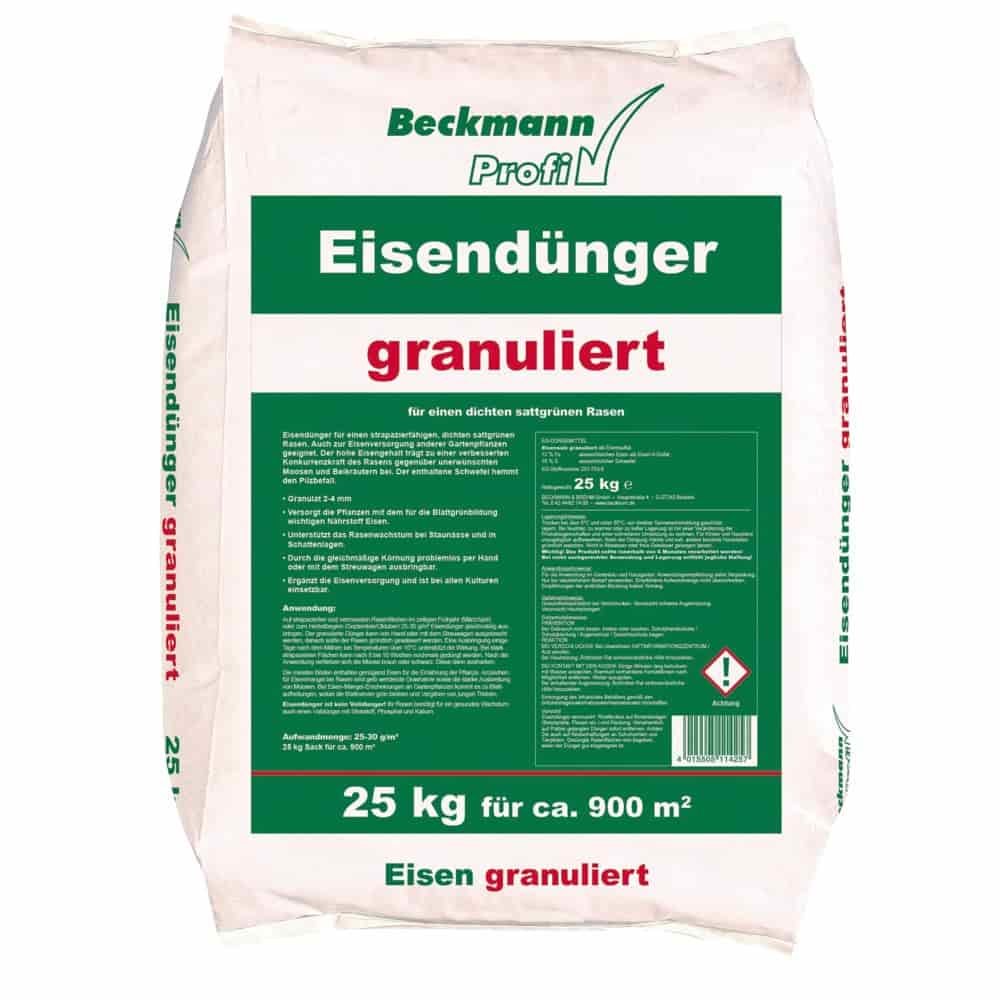 25 kg granulovaný Beckmann Železný hnojivo 2-4mm pre cca 900m²