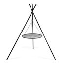 Otočný gril „TIPI“ 210 cm + Grilovací rošt 50 cm z prírodnej ocele