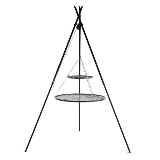 [BONI-C111446] Otočný gril „TIPI“ 210 cm + dvojitý rošt 70 cm a 40 cm z prírodnej ocele