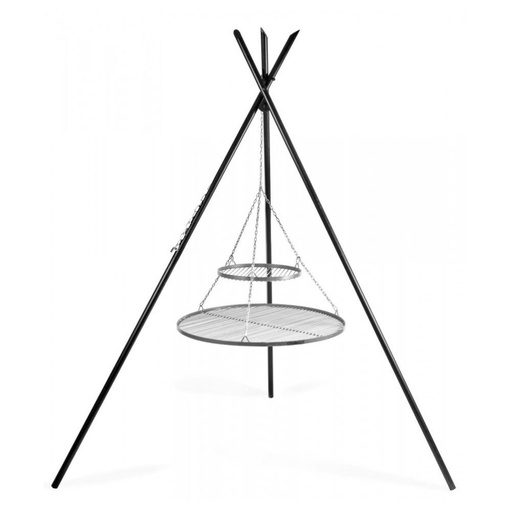 [BONI-C111448] Otočný gril „TIPI“ 210 cm + dvojitý rošt 70 cm a 40 cm z nehrdzavejúcej ocele