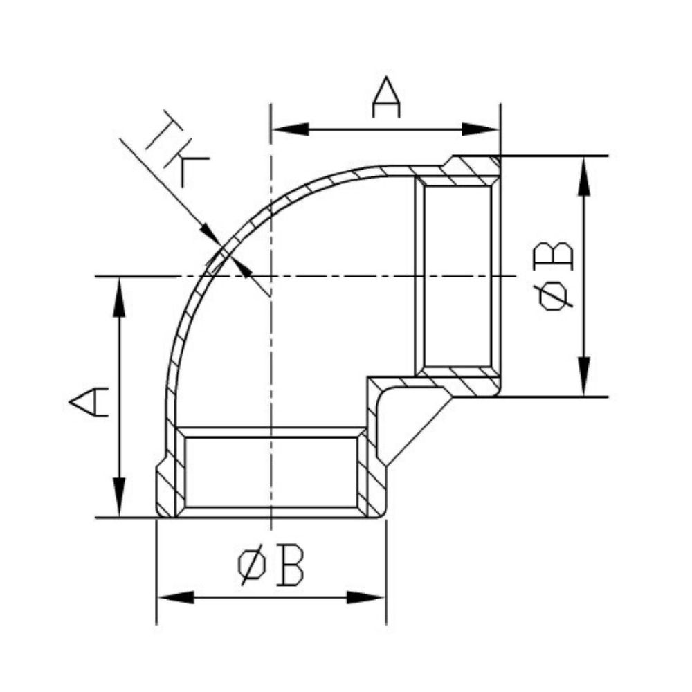 Threaded Fitting Stainless Steel Elbow 90° 1/4" IG-1