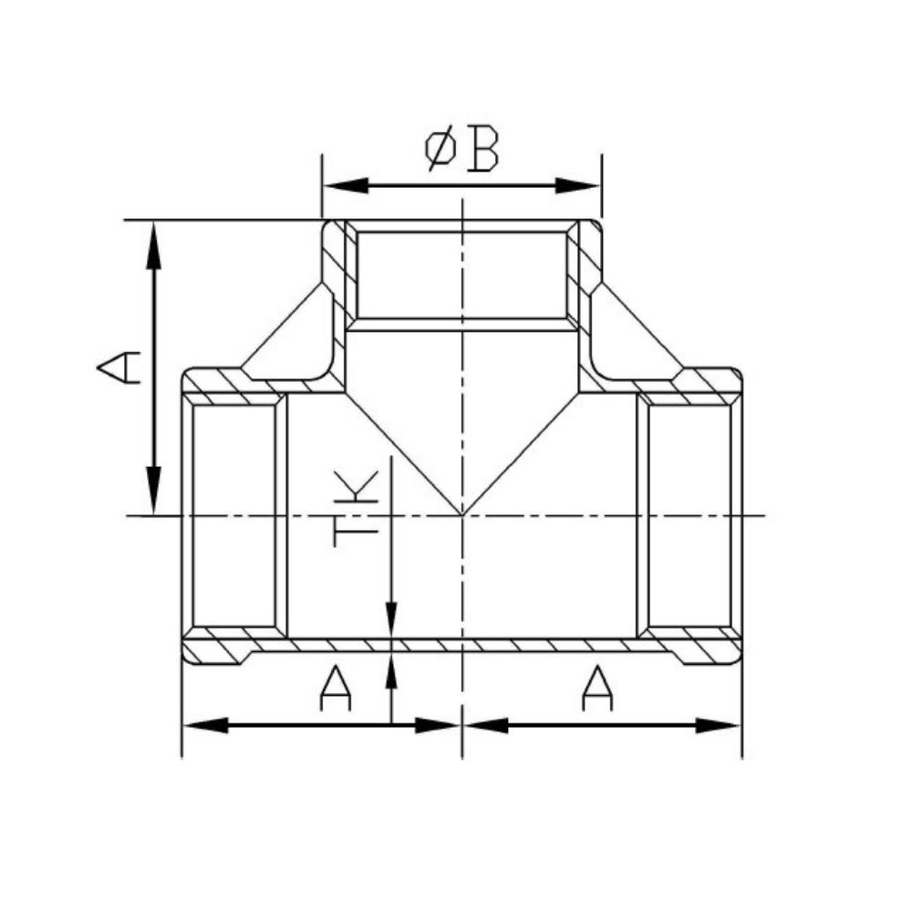 Závitová tvarovka nerezová T-kus 90° 1 1/4" IG-1